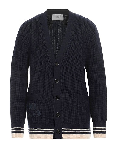 AMI ALEXANDRE MATTIUSSI Cardigan Navy 100% Virgin Wool