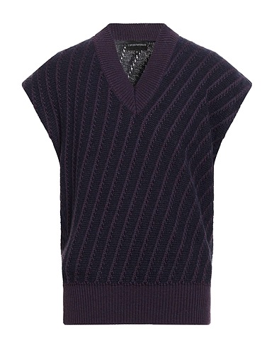 EMPORIO ARMANI Jumper Dark purple 84% Wool, 10% Acrylic, 4% Polyamide, 2% Alpaca wool, Virgin Wool