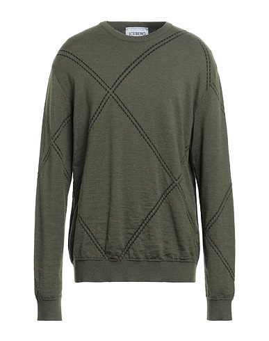 ICEBERG Pullover Militärgrün 100% Schurwolle
