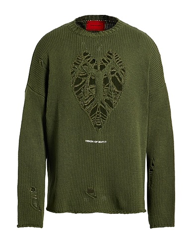 VISION OF SUPER Sweater Military green 50% Cotton, 50% Acrylic