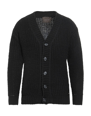 GIANNI LUPO Cardigan NERO 75% Acrylic, 15% Polyester, 10% Wool