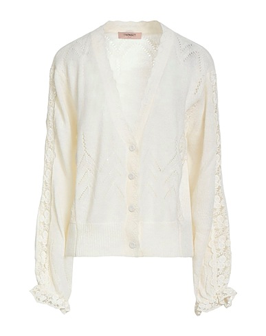 TWINSET Cardigan Ivory 45% Polyamide, 25% Acrylic, 15% Wool, 15% Alpaca wool