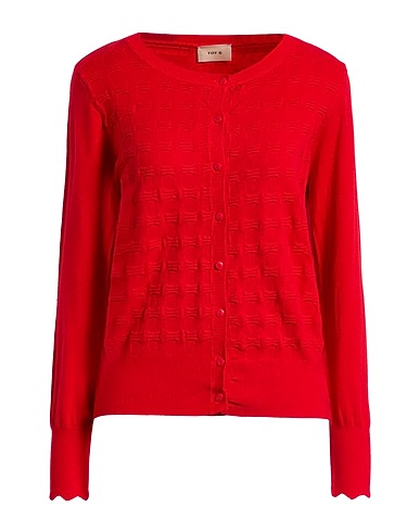TOY G. Cardigan Red 56% Viscose, 28% Polyester, 16% Polyamide