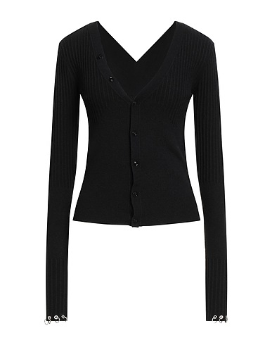 PATRIZIA PEPE Cardigan Black 50% Polyamide, 22% Acrylic, 18% Cotton, 5% Wool, 5% Elastane