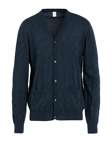 BERLUTI Strickjacke Marineblau 55% Maulbeerseide, 45% Baumwolle