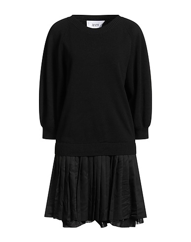 SILVIAN HEACH Pleated dress Black 54% Recycled polyester, 24% Acrylic, 20% Polyamide, 2% Wool