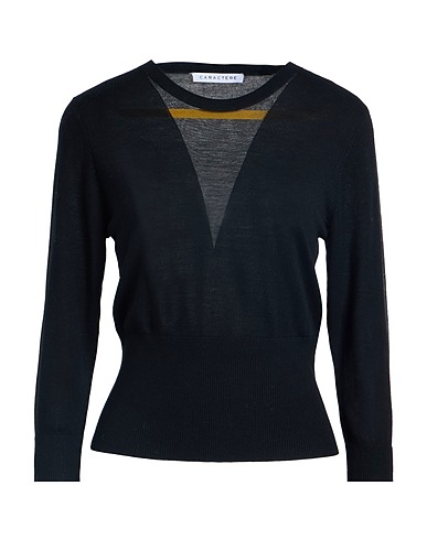 CARACTÈRE Jumper Black 100% Wool, Polyester, Metallic fiber