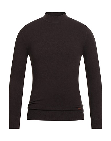 GIANNI LUPO Polo neck Dark brown 30% Polyester, 24% Acrylic, 24% Nylon, 22% Viscose