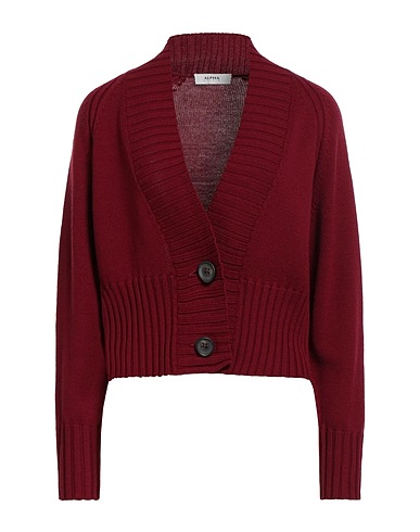 ALPHA STUDIO Cardigan Garnet 100% Merino Wool