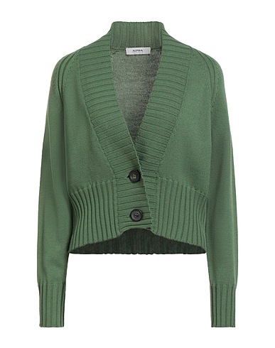 ALPHA STUDIO Cardigan Green 100% Merino Wool