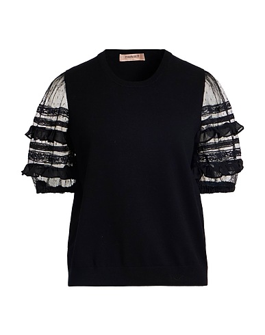 TWINSET Jumper Black 60% Viscose, 25% Polyester, 15% Elastane, Polyamide, Cotton
