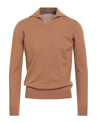 ALPHA STUDIO Jumper Camel 70% Wool, 30% Cashmere