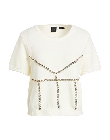 PINKO Pullover Weiß 65% Wolle, 34% Polyamid, 1% Elastan, Glas, Kupfer