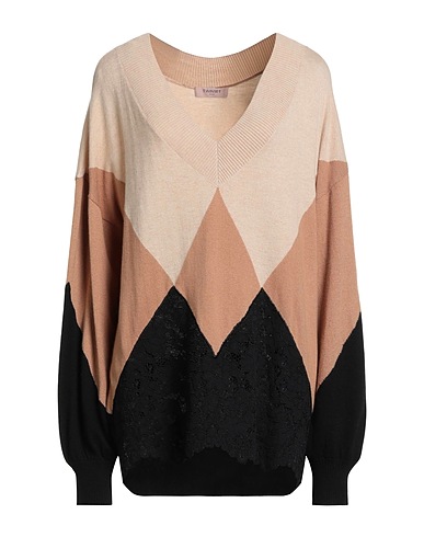 TWINSET Jumper Beige 35% Polyamide, 35% Viscose, 27% Wool, 3% Cashmere, Cotton