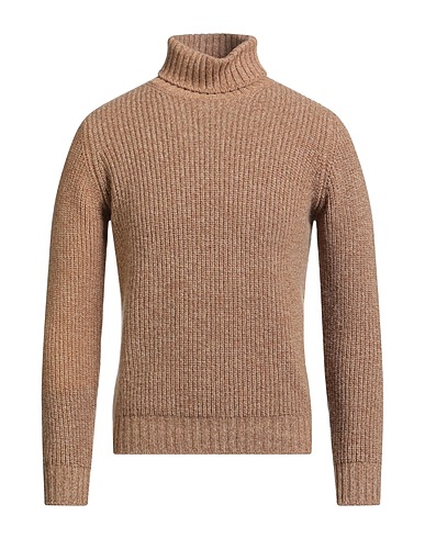 FILIPPO DE LAURENTIIS Polo neck Camel 90% Super 120s Wool, 10% Cashmere