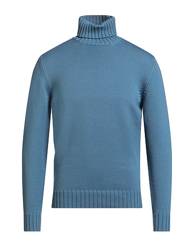 FILIPPO DE LAURENTIIS Rollkragenpullover Taubenblau 100% Merinowolle
