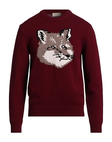 MAISON KITSUNÉ Sweater Burgundy 100% Lambswool