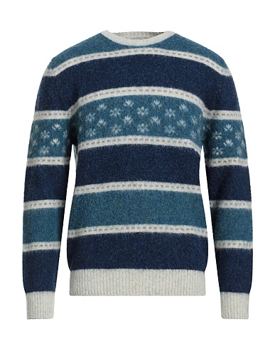 H953 Pullover Blau 100% Merinowolle