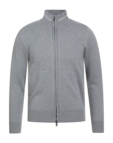 BALLANTYNE Cardigan Light grey 85% Cotton, 15% Cashmere