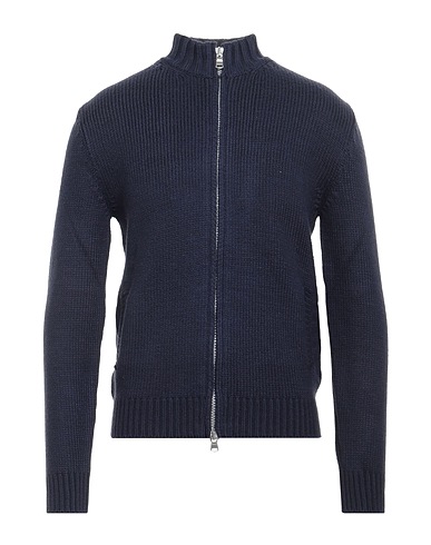 FEDELI Cardigan Navy blue 90% Cotton, 10% Polyester