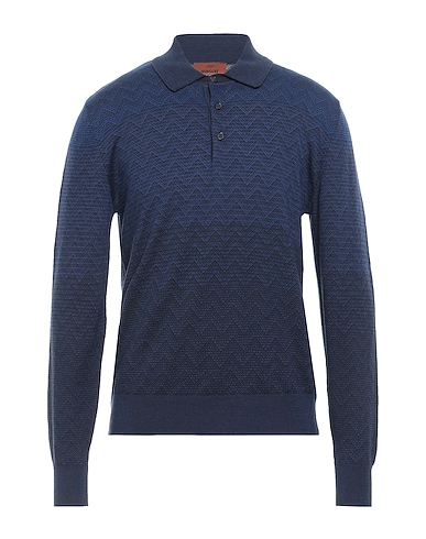MISSONI Jumper Navy blue 50% Cotton, 50% Wool