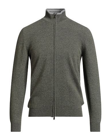 FEDELI Cardigan Military green 100% Cashmere