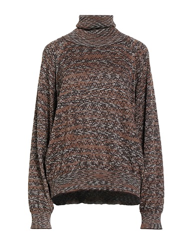M MISSONI Turtleneck Brown 51% Cotton, 35% Wool, 8% Viscose, 6% Metallic fiber