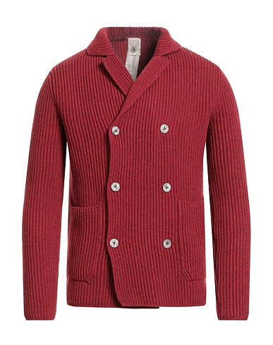 H953 Cardigan Brick red 100% Merino Wool