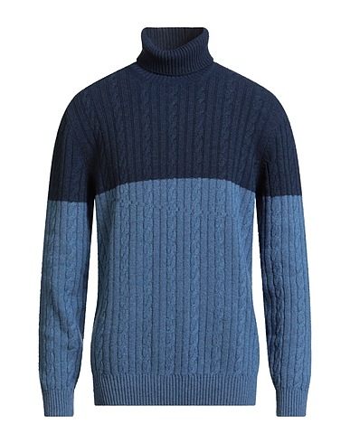 CHESTER TAYLOR London Polo neck Navy blue 45% Wool, 30% Viscose, 15% Polyamide, 10% Cashmere