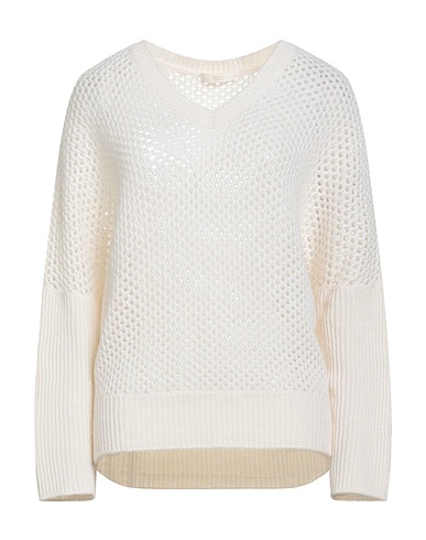 FEDELI Kaschmirpullover  Elfenbein 70% Kaschmir, 30% Leinen