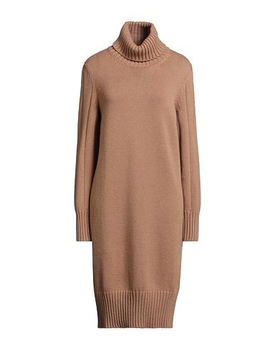 FEDELI Short dress Camel 100% Cashmere