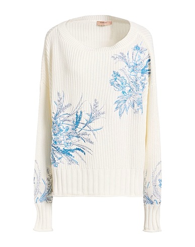 TWINSET Sweater Ivory 100% Cotton, Polyester
