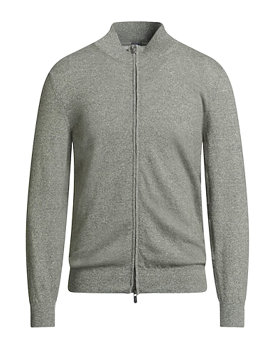 FEDELI Cardigan CASHMERE Sage green 70% Cashmere, 30% Linen