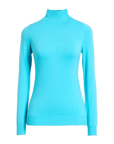 SUFÉ  Firenze Polo neck Turquoise 50% Viscose, 27% Polyester, 23% Polyamide