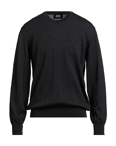 ALPHA STUDIO Sweater Charcoal 100% Merino Wool