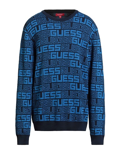 GUESS Pullover Azurblau 100% Baumwolle