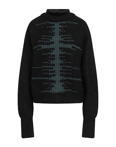 MAISON KITSUNÉ Polo neck Black 45% Mohair wool, 33% Polyamide, 16% Wool, 6% Cotton