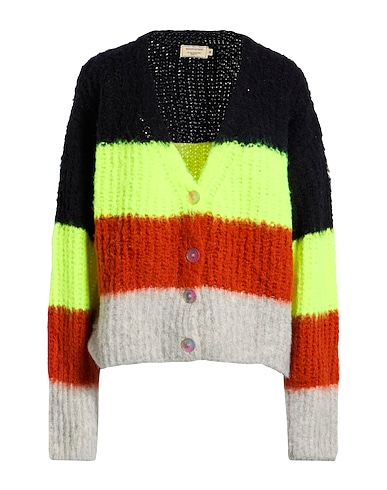 MAISON KITSUNÉ Cardigan VERDE LIME 36% Acrylic, 31% Wool, 24% Alpaca wool, 9% Polyamide