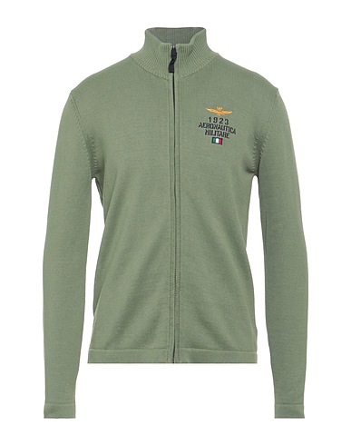 AERONAUTICA MILITARE Cardigan Sage green 100% Cotton