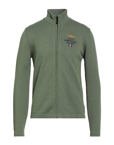 AERONAUTICA MILITARE Cardigan Sage green 100% Cotton