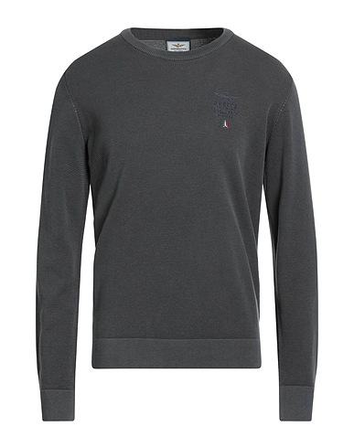 AERONAUTICA MILITARE Pullover FRECCE TRICOLORI Braungrau 75% Baumwolle, 25% Lyocell