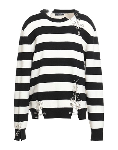 DOLCE&GABBANA Cashmere jumper Black 97% Cashmere, 2% Polyamide, 1% Polyurethane, Brass, Zamak
