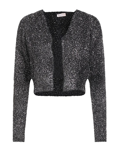 LIU •JO Cardigan Black 40% Metallic Polyester, 38% Polyamide, 14% Viscose, 8% Polyester