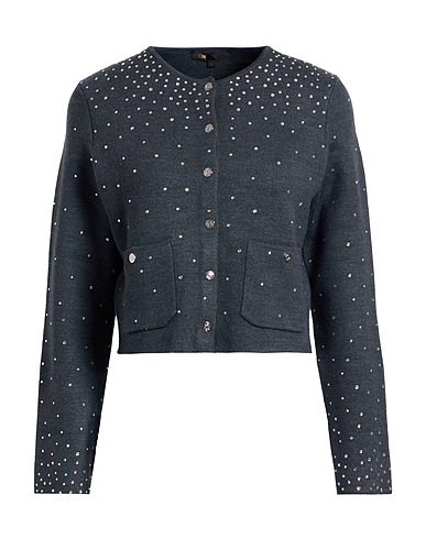 MAJE Cardigan Charcoal 46% Acrylic, 45% Wool, 8% Polyamide, 1% Elastane