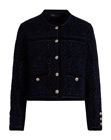 MAJE Cardigan Navy blue 46% Polyester, 42% Viscose, 11% Polyamide, 1% Elastane