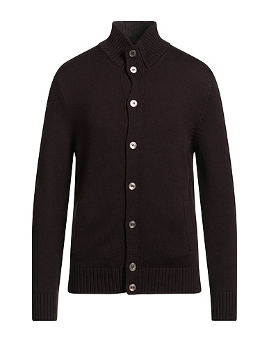 GRAN SASSO Cardigan Dark brown 100% Virgin Wool