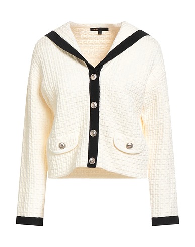 MAJE Cardigan Ivory 54% Organic cotton, 36% Polyamide, 10% Wool