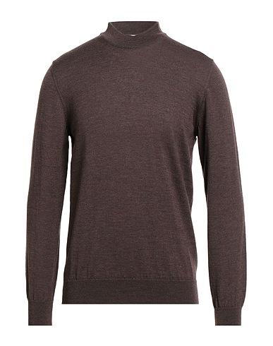 GIOFERRARI Turtleneck Dark brown 100% Merino Wool