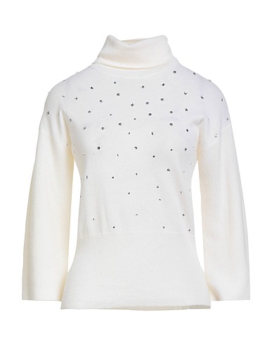 ANNECLAIRE Polo neck White 90% Wool, 10% Cashmere