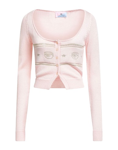 CHIARA FERRAGNI Cardigan Light pink 31% Acrylic, 31% Wool, 25% Viscose, 7% Polyester, 6% Metallic fiber